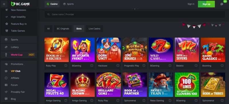 Bc.Game casino igre